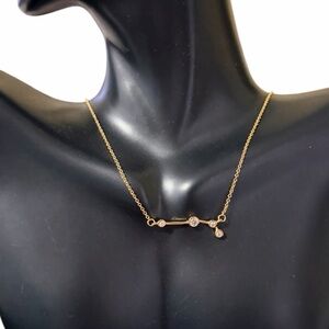 Sterling Forever Gold tone Aries Sign and Birthstone CZ Necklace